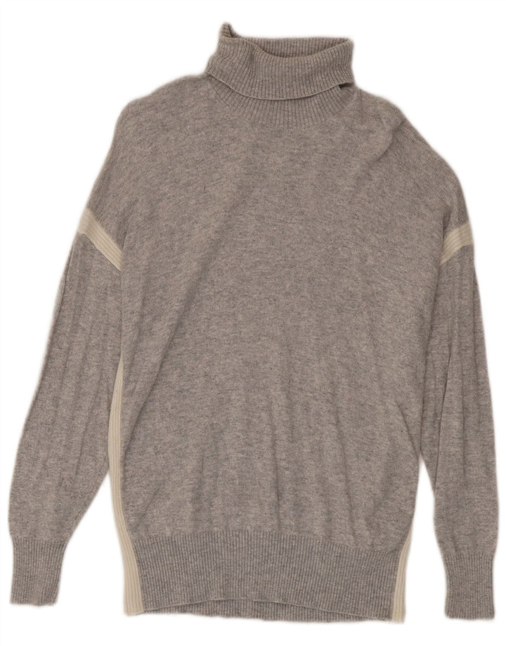 Reiss Pull Col Roulé Homme Gris Moyen Laine Colorblock