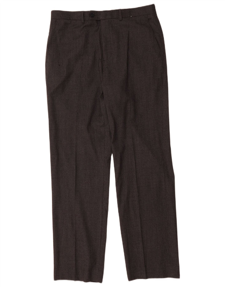 Marks & Spencer Pantalon de Costume Droit Homme W34 L32 Gris Laine