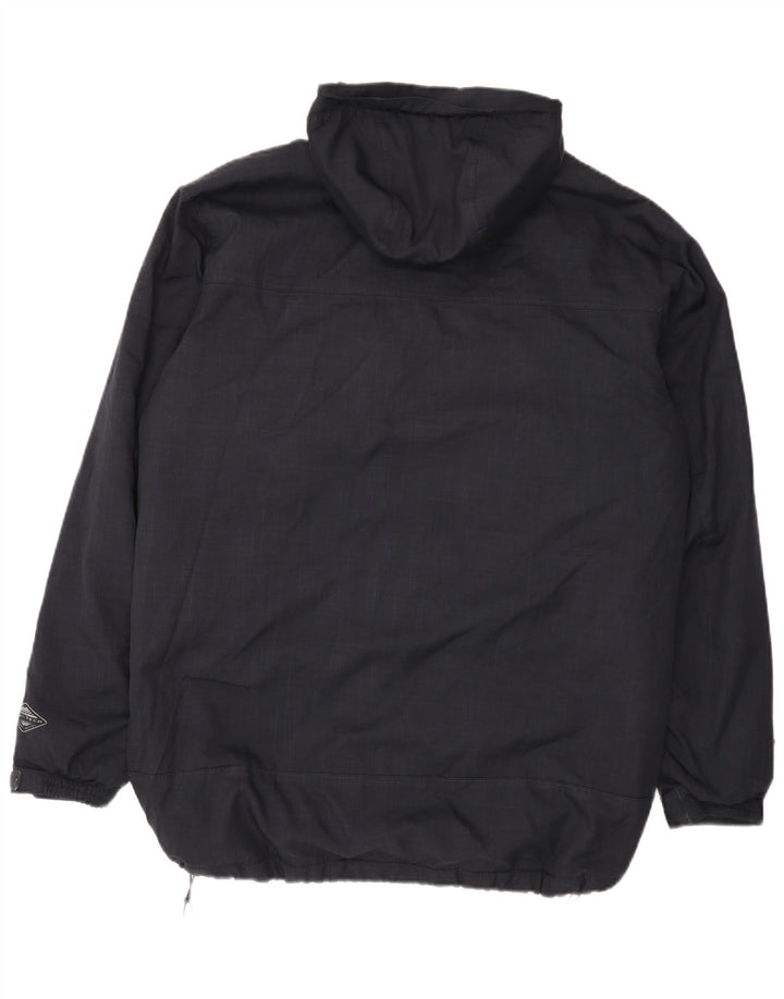 Columbia Veste coupe-vent à capuche pour homme UK 40 Large Bleu marine Polyester
