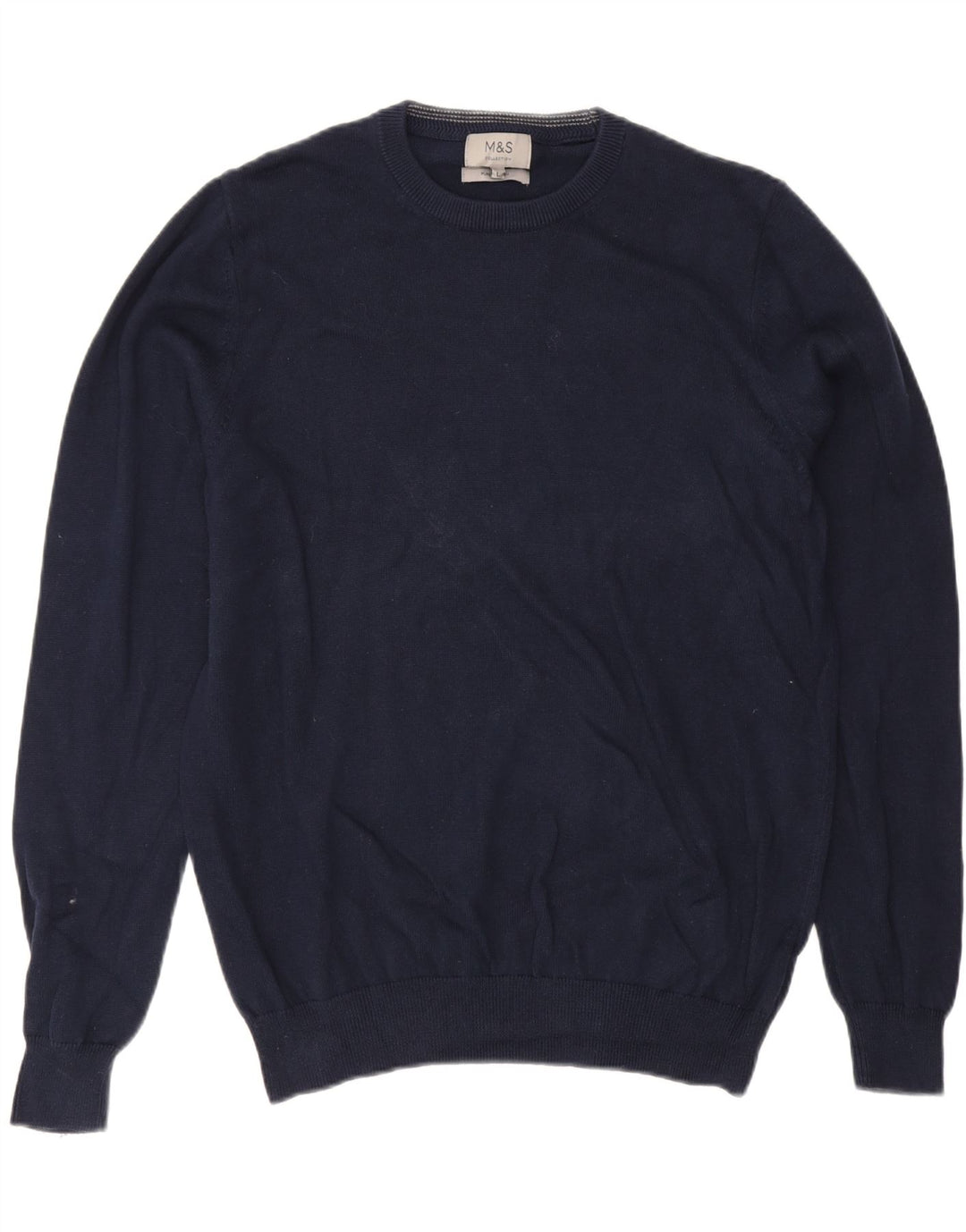 MARKS & SPENCER Pull à col rond pour homme en coton bleu marine Taille L