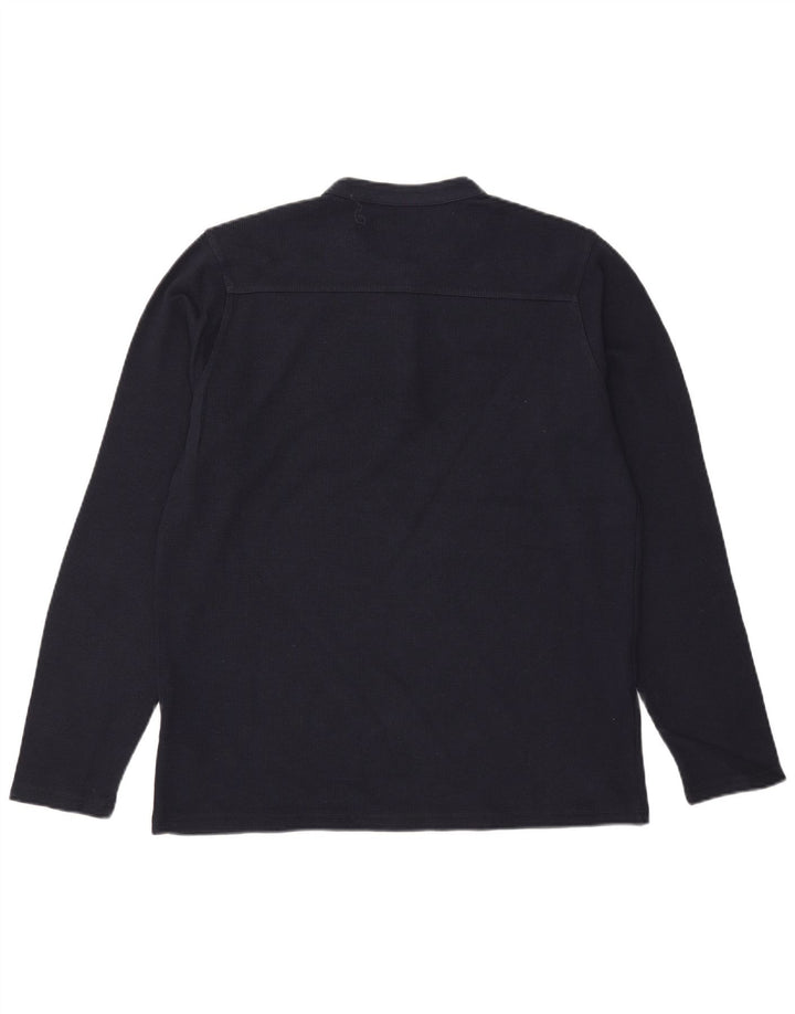 All Saints Haut à manches longues pour hommes en coton bleu marine Small