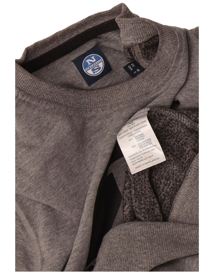 North Sails Sweat-shirt graphique pour hommes en coton moucheté petit gris