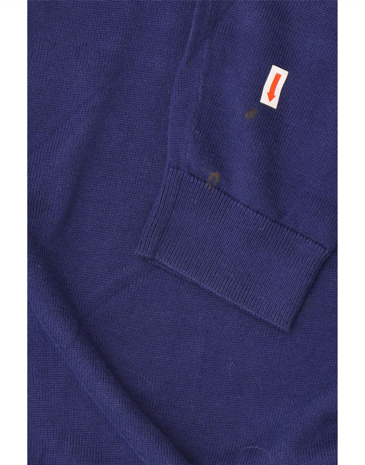 REISS Pull col V pour homme en coton bleu Taille L