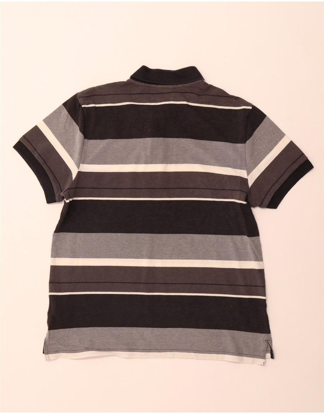 NIKE Polo Homme Large Gris Rayé Coton