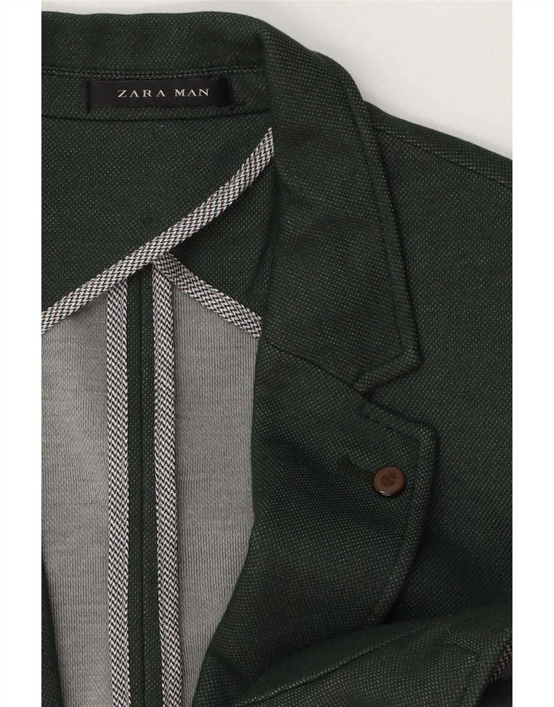 Zara Veste blazer à 2 boutons pour homme UK 38 Vert moyen
