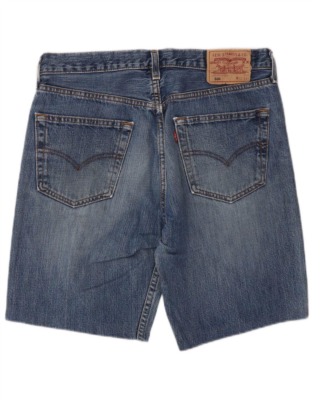 LEVI'S Short en Jean 501 W33 Homme Bleu Moyen Coton