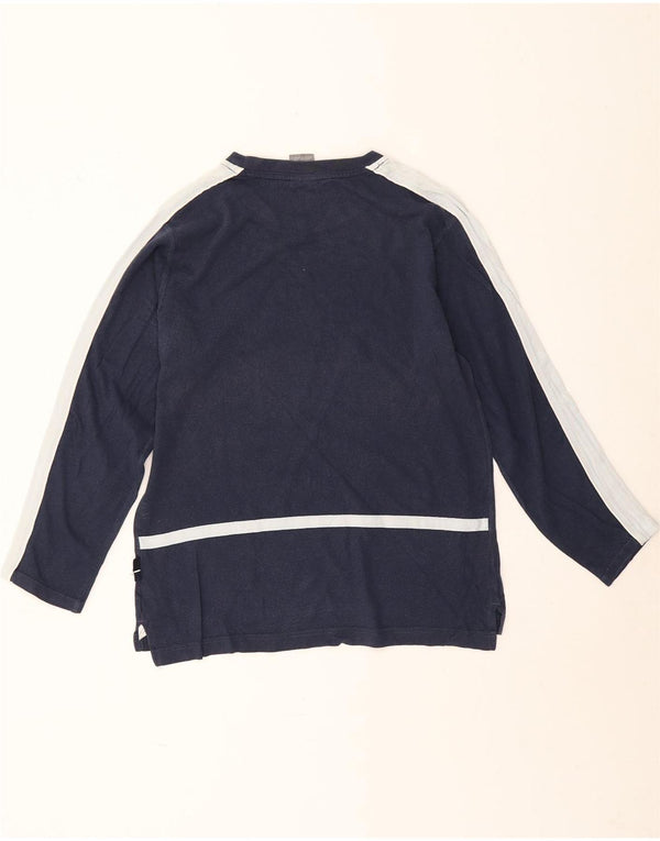 Nike Mens Graphic Top Long Sleeve UK 36/38 Small Navy Blue Colourblock