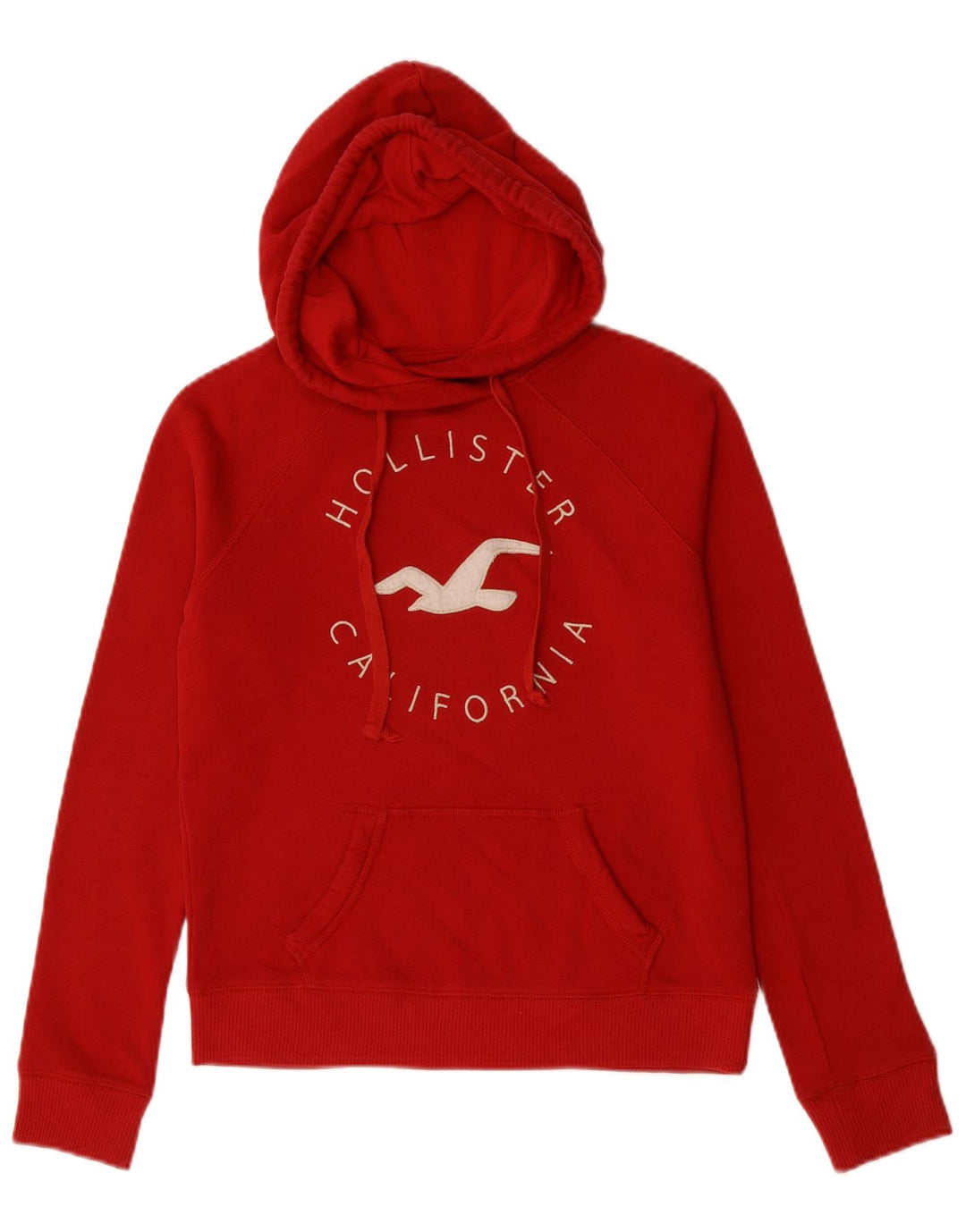 HOLLISTER Pull à capuche graphique pour femme UK 6 XS Rouge Coton