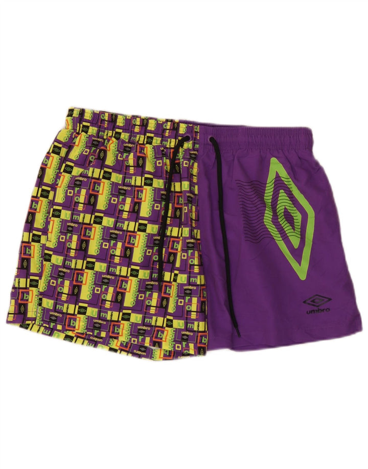 Umbro Short de Bain Graphique Homme Large Violet Géométrique Polyester
