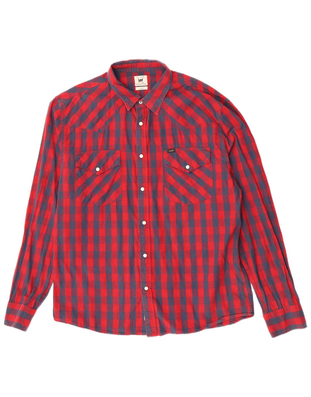 Lee Chemise Slim Fit pour Hommes 2XL Coton à Carreaux Rouge