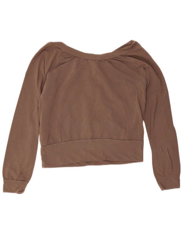 Liu Jo Femme Crop Top UK 18 XL Marron Rayé Coton