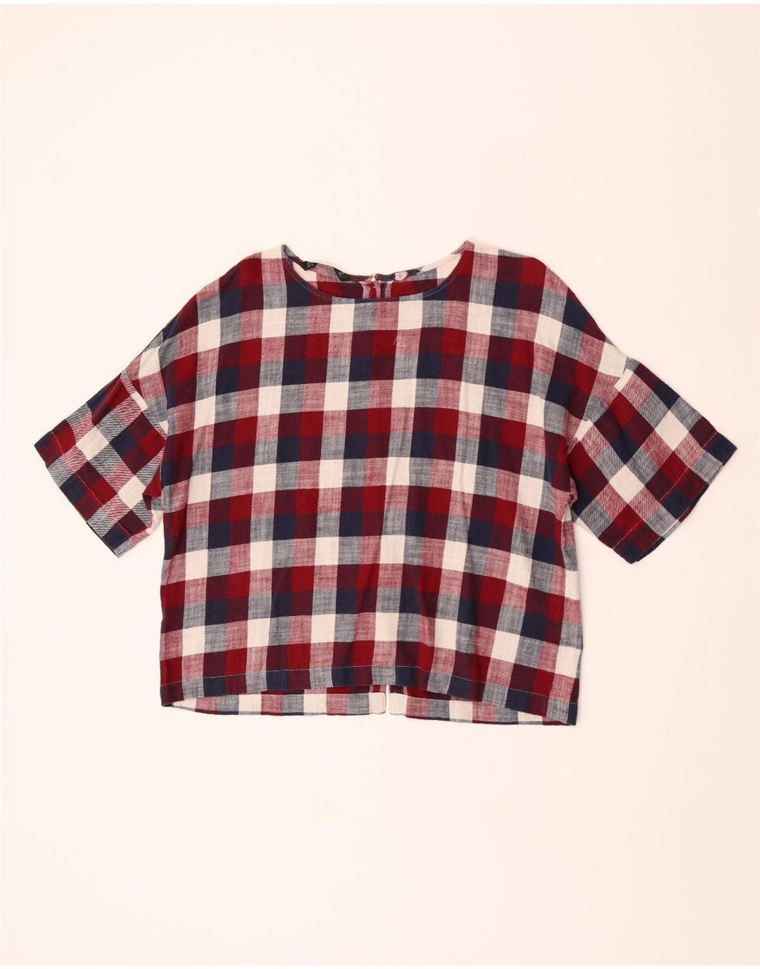 Zara Chemisier à manches courtes pour femme UK 16 Grand carreaux multicolores