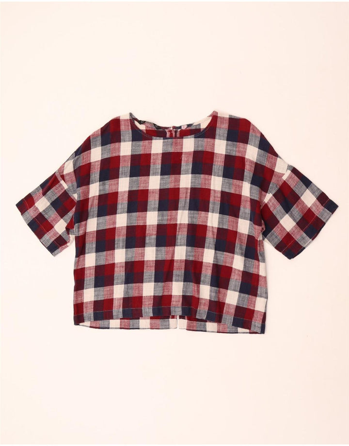 Zara Chemisier à manches courtes pour femme UK 16 Grand carreaux multicolores