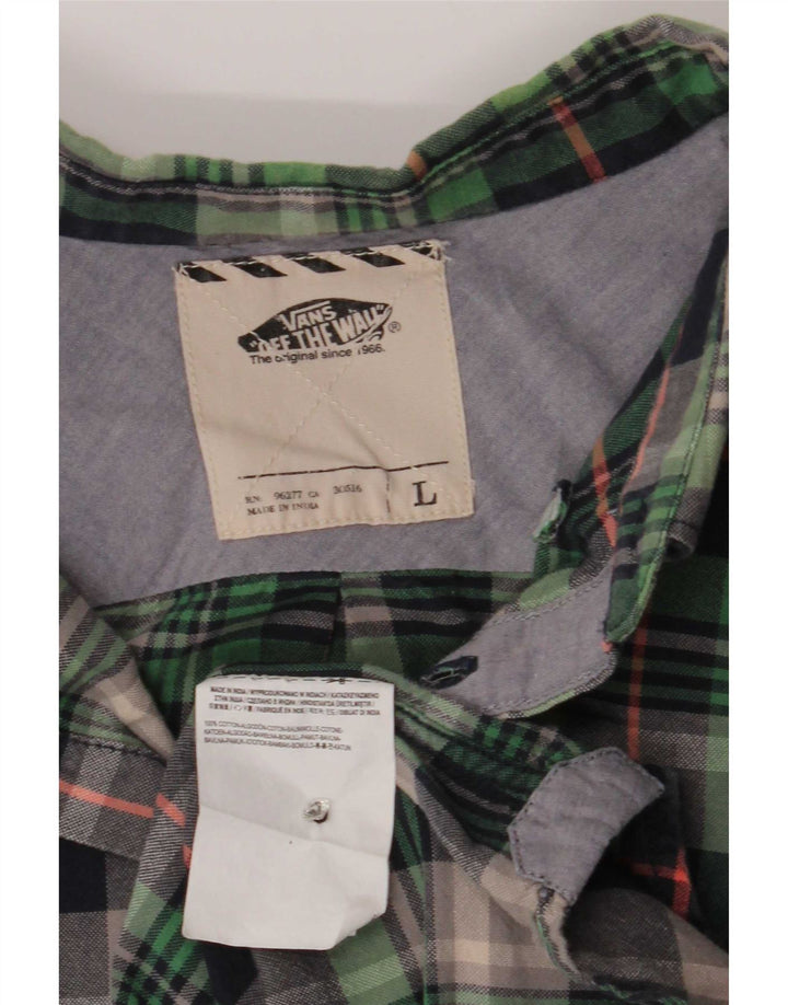 Vans Chemise Homme Grand Carreau Vert Coton