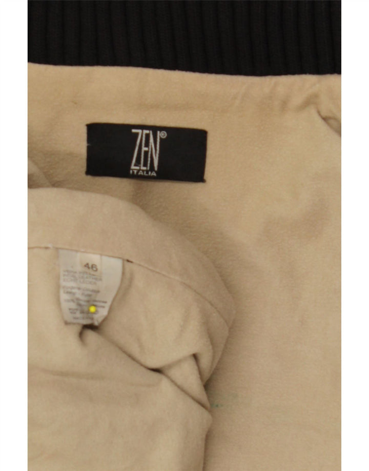 ZEN Veste en Cuir Femme IT 46 Grand Cuir Noir