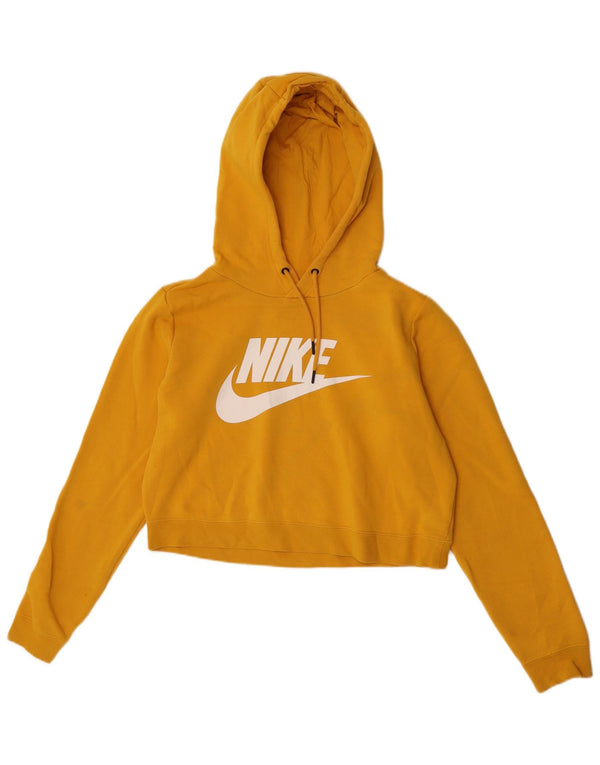 Nike Pull à capuche surdimensionné pour femme en coton jaune moyen UK 14