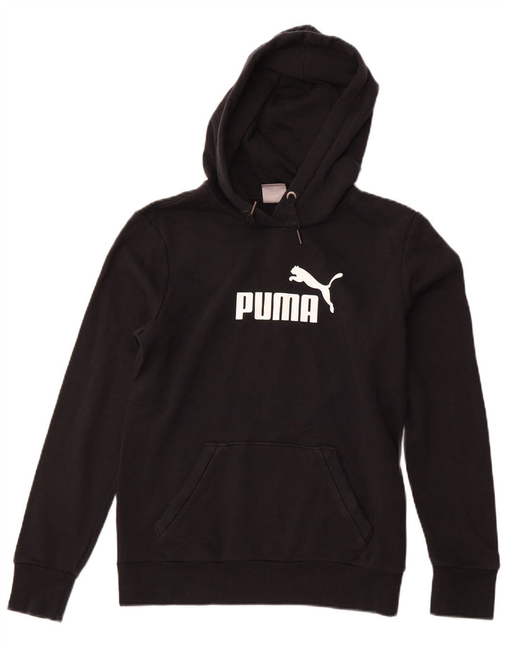 PUMA Pull à capuche graphique pour femme UK 12 Coton noir moyen