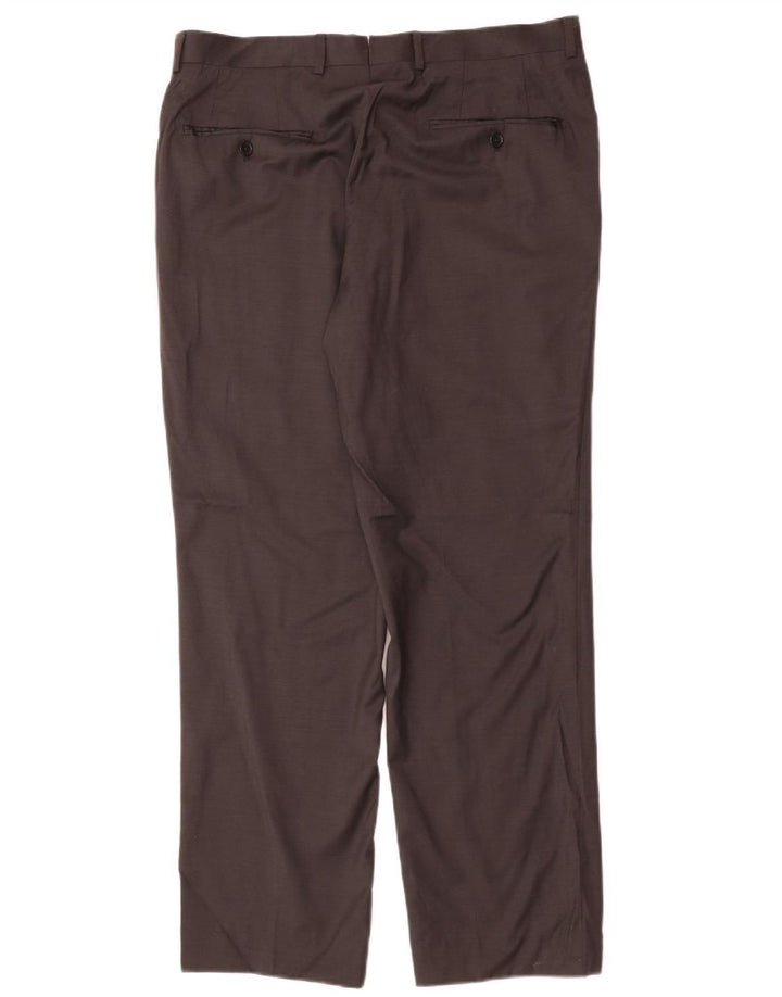 MASSIMO DUTTI Pantalon de costume droit pour homme EU 42 Large W32 L32 Laine noire