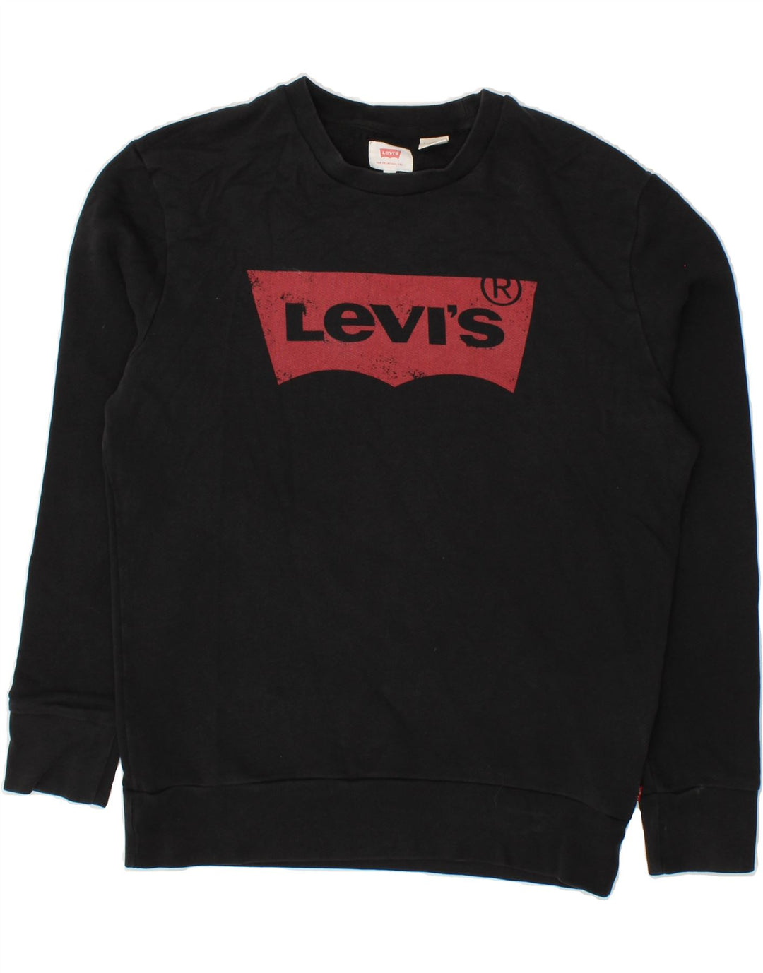 LEVI'S Womens Graphic Sweatshirt Jumper UK 10 Small Black Cotton Vintage Levi's and Second-Hand Levi's from Messina Hembry 