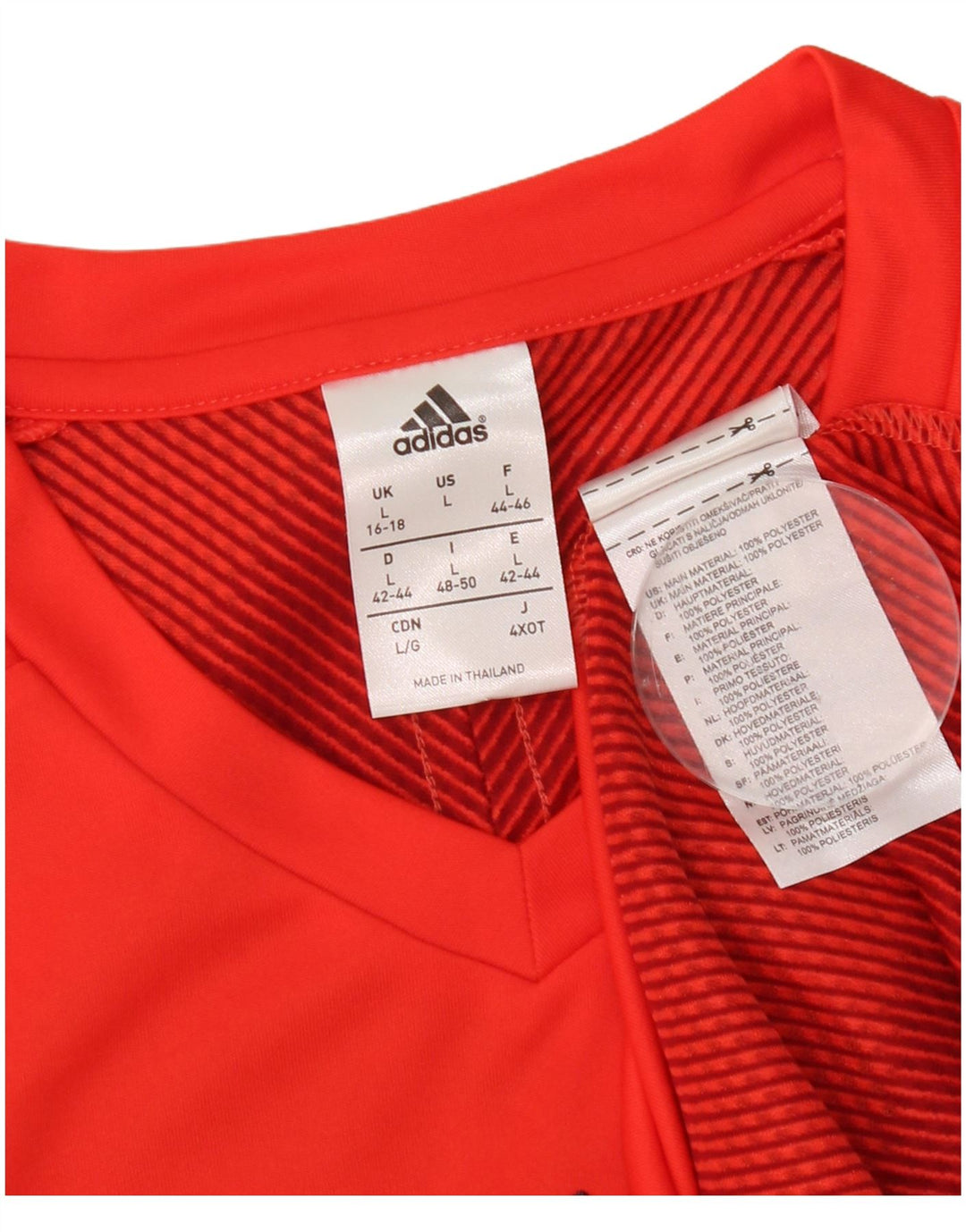 Adidas Garçon Climacool T-Shirt Top 15-16 ans Large Rouge Rayé Polyester