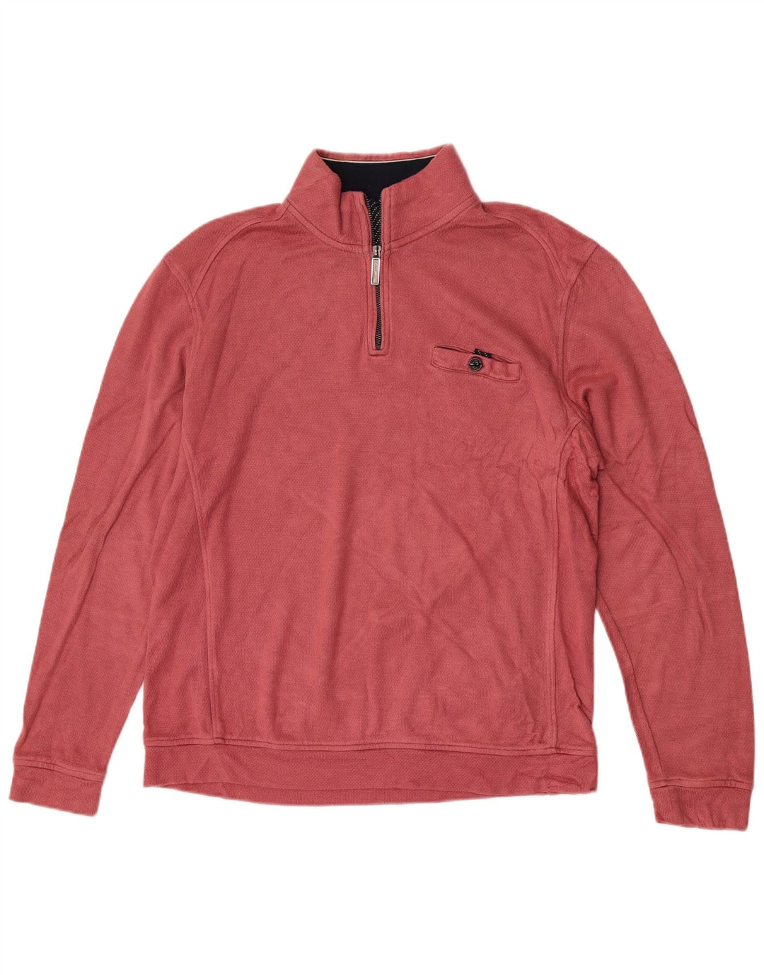 Ted Baker Sweat-shirt à col zippé pour homme Taille 4 Grande Viscose Rose