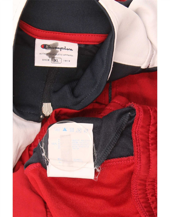 Champion Veste de survêtement pour homme XL Rouge Colourblock Polyester