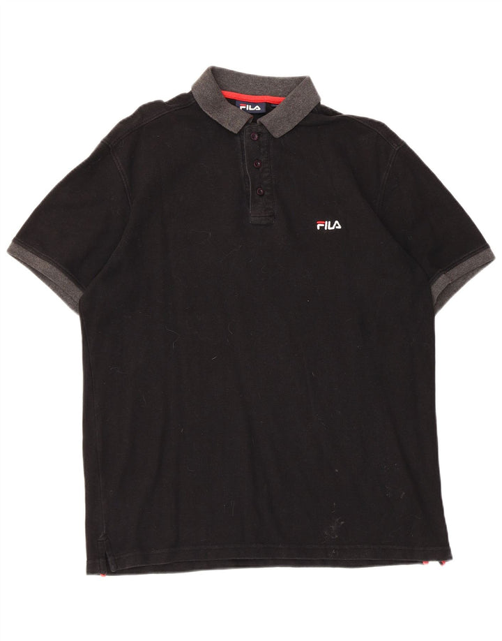 Fila Polo Homme Noir Moyen Coton
