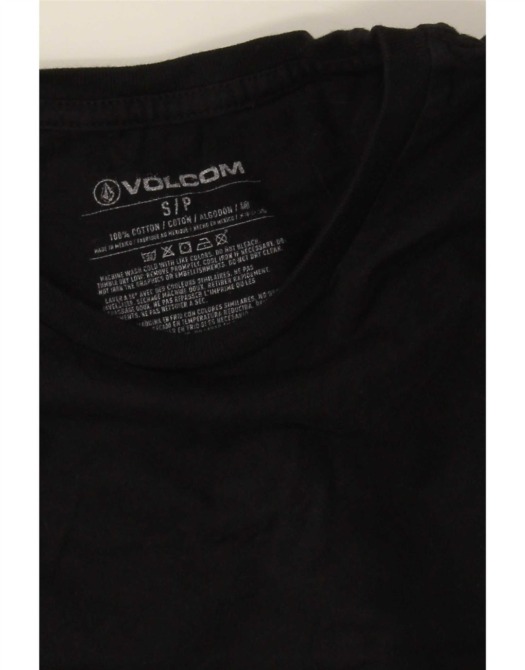 Volcom Haut graphique à manches longues pour hommes, petit coton noir