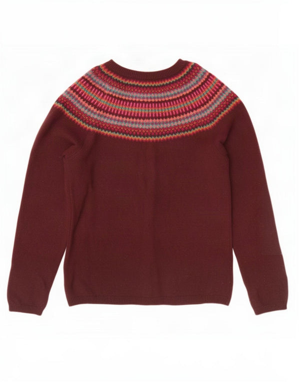 Seasalt Cornwall Cardigan pour femme UK 12 Medium Bordeaux Fair Isle