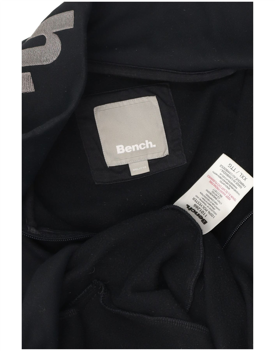 Bench Veste de survêtement graphique pour homme 2XL Noir Polyester