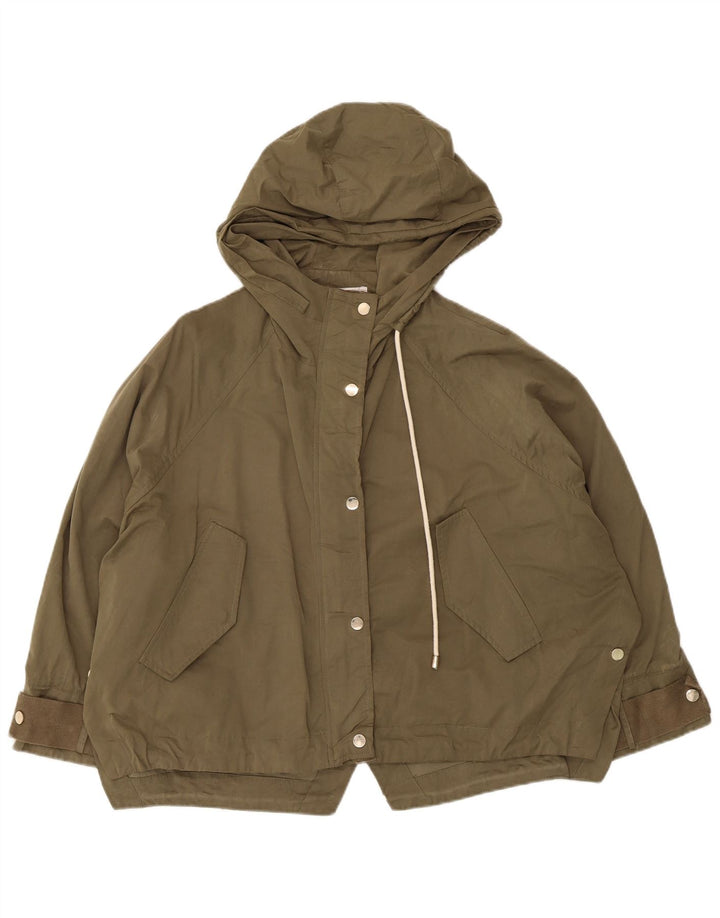 Zara Parka surdimensionnée à capuche pour femme UK 14 Kaki moyen