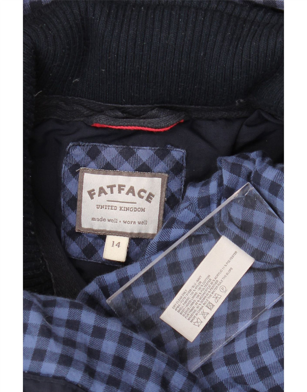 Fat Face Veste Parka à capuche pour femme UK 14 Medium Bleu marine Nylon