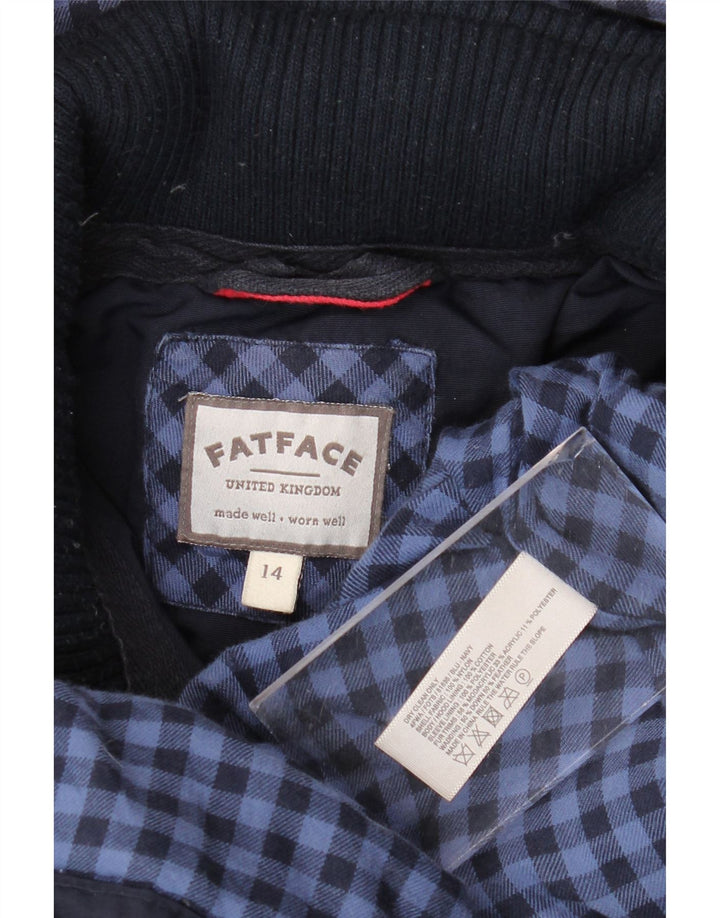 Fat Face Veste Parka à capuche pour femme UK 14 Medium Bleu marine Nylon