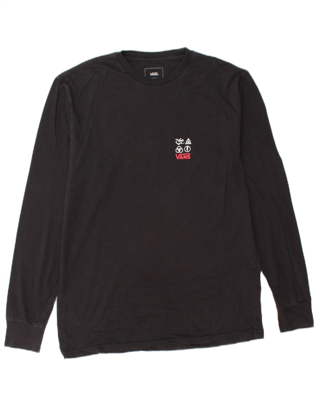 VANS Haut graphique à manches longues pour homme Coupe classique en coton noir moyen