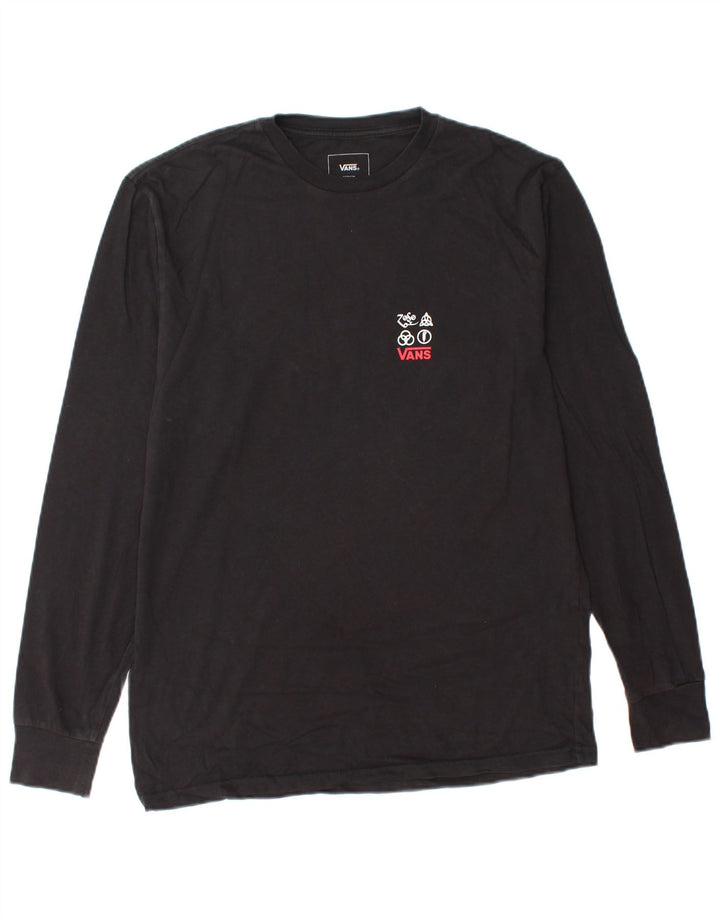 VANS Haut graphique à manches longues pour homme Coupe classique en coton noir moyen