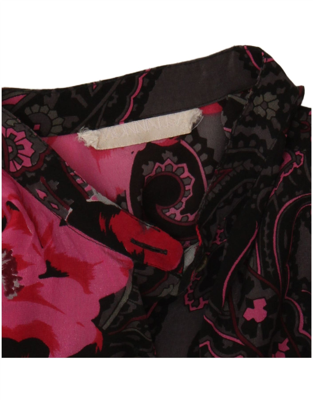 MONNALISA Womens Shirt Blouse UK 12 Medium Black Floral