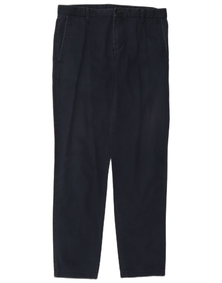 BENETTON Pantalon Chino Droit Homme IT 46 Small W29 L30 Bleu Marine Coton