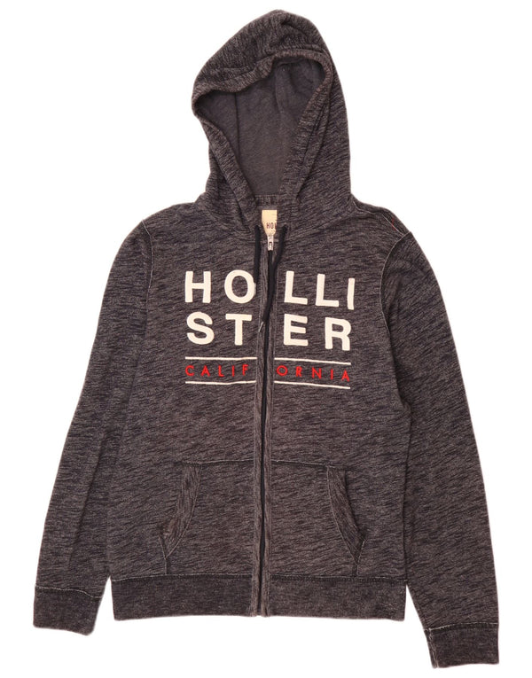 Hollister Pull à capuche Graphic Zip Homme Bleu Marine Moyen Coton