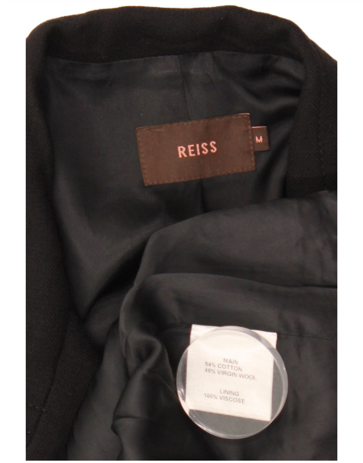 Reiss Manteau coupe ample pour femme UK 44 en coton noir moyen