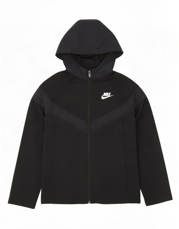 Nike Sweat à capuche zippé pour fille 10-11 ans Noir moyen colour block
