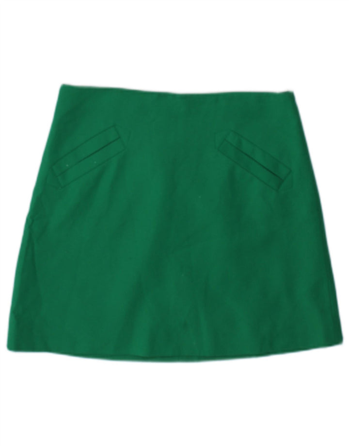 Zara Femme Mini Jupe Small W26 Acétate Vert