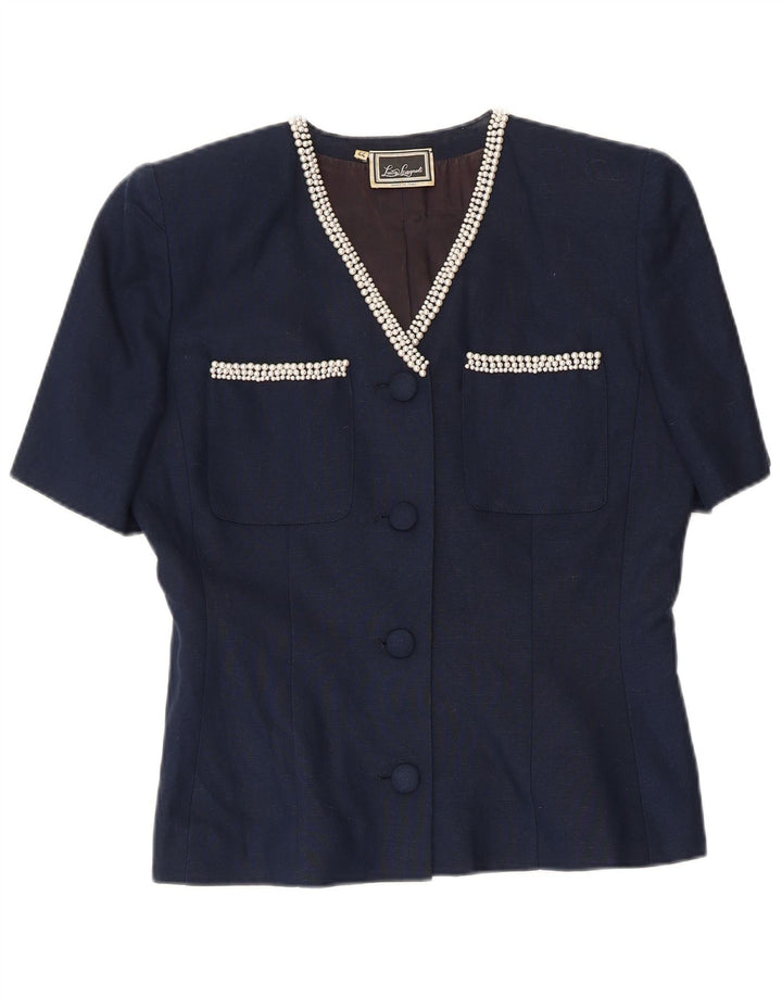 LUISA SPAGNOLI Veste Blazer 4 Boutons Femme IT 44 Bleu Marine Moyen