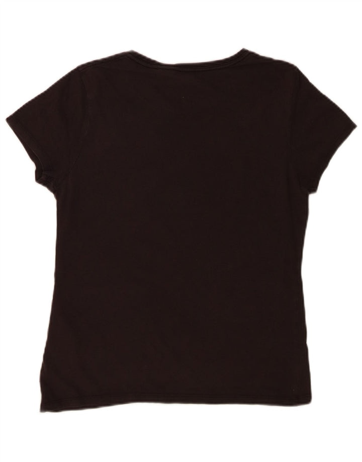 LEVI'S Womens Graphic T-Shirt Top UK 12 Medium Black Cotton