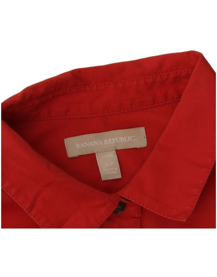 BANANA REPUBLIC Chemise pull à manches courtes pour femme US 6 Rouge moyen