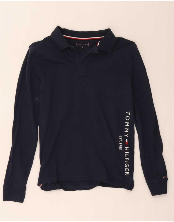 Tommy Hilfiger Polo graphique à manches longues pour garçon 11-12 ans Bleu marine