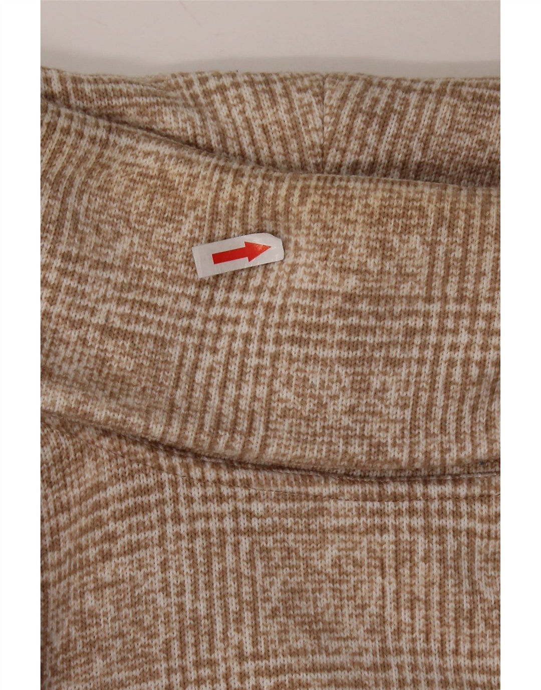 J. CREW Pull col roulé pour femme UK 14 Polyester à carreaux beige moyen