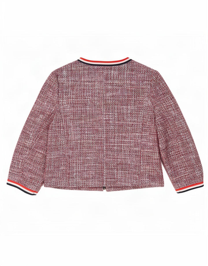 Marks & Spencer Veste blazer courte pour femme UK 12 Coton moucheté rouge moyen