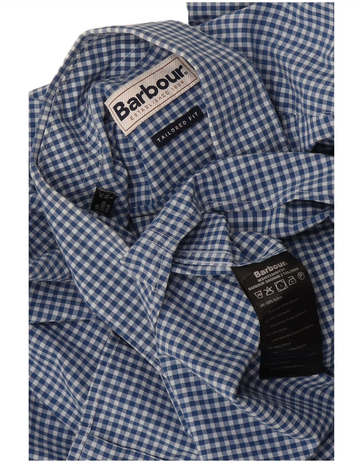 Barbour Chemise coupe ajustée pour hommes XL en coton vichy bleu