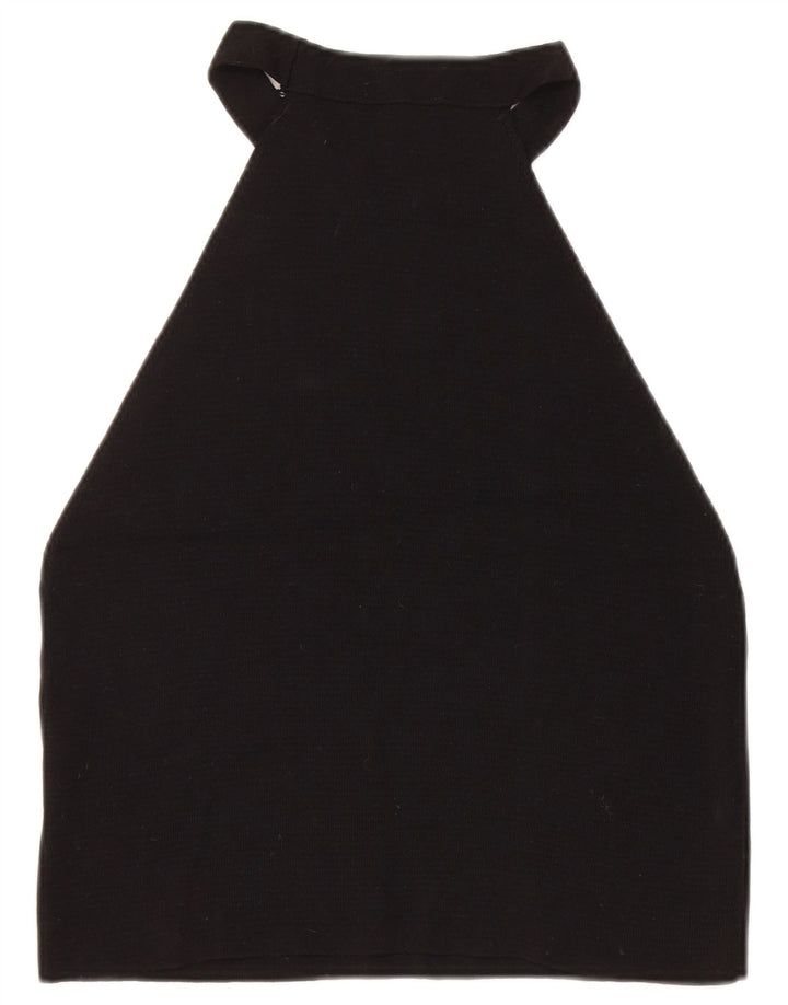 Topshop Haut court dos nu pour femme UK 44 Large Noir Viscose