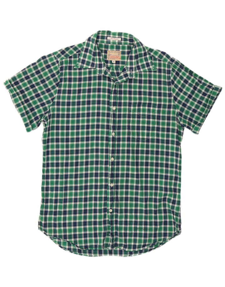 Gant Chemise à Manches Courtes Rugger Homme Vert Moyen à Carreaux Coton
